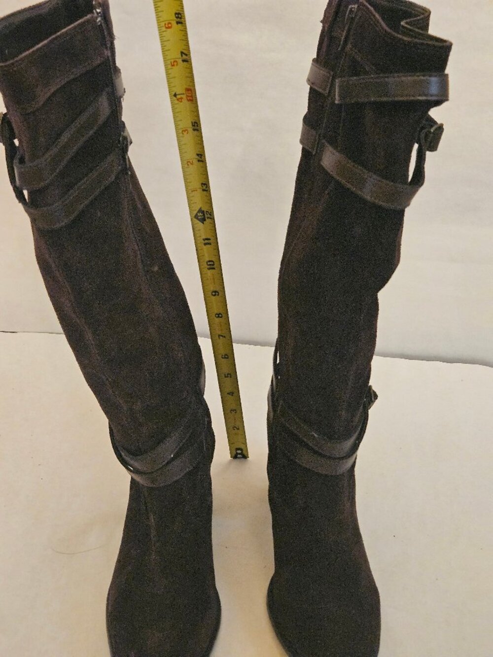Kelly & Katie 8 Brown Suede Boots with Buckles - Like New